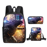 Godzilla School Bag Backpack Lunch Box Book Pencil Bags 3pcs Set