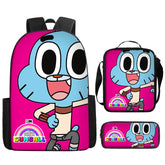 The Amazing World of Gumball Backpack Lunch Bag Pencil Case 3pcs Set Gift for Kids Students