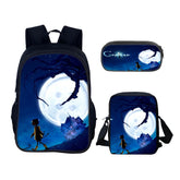 Coraline the Secret Door Schoolbag Backpack Lunch Bag Pencil Case 3pcs Set Gift for Kids Students