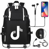 Tik Tok #4 USB Charging Backpack School NoteBook Laptop Travel Bags