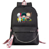 My Hero Academia Deku Schoolbag Backpack USB Charging Students Notebook Bag for Kids Gifts