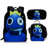 Rainbow Friends Schoolbag Backpack Lunch Bag Pencil Case 3pcs Set Gift for Kids Students
