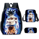 Dragon Ball Son Goku Schoolbag Backpack Lunch Bag Pencil Case Set Gift for Kids Students