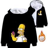 Simpsons Pullover Hoodie Sweatshirt Autumn Winter Unisex Sweater Zipper Jacket for Kids Boy Girls