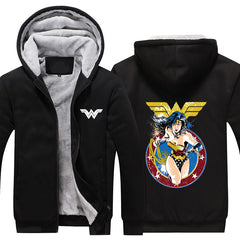 Wonder Woman Hoodie Jacket Autumn Winter Unisex Zipper Sweatershirt Warm Coat