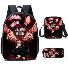 Jujutsu Kaisen Schoolbag Backpack Lunch Bag Pencil Case Set Gift for Kids Students