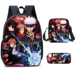 Jujutsu Kaisen Schoolbag Backpack Lunch Bag Pencil Case Set Gift for Kids Students