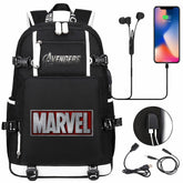Avengers Superhero USB Charging Backpack School NoteBook Laptop Travel Bags