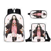 Demon Slayer Kimetsu no Yaiba Kamado Nezuk 3pcs Set School Bag Backpack Lunch Box Book Pencil Bags