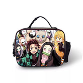 Demon Slayer Kimetsu no Yaiba PU Leather Portable Lunch Box School Tote Storage Picnic Bag