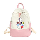 BTS BT21 Backpack School Bags for Teenage Girls Travel Shoulder Canvas Bags