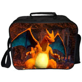 Detective Pokemon Go Pikachu #25 PU Leather Portable Lunch Box School Tote Storage Picnic Bag