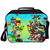Game Plants VS Zombies PU Leather Portable Lunch Box School Tote Storage Picnic Bag