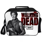 The Walking Dead PU Leather Portable Lunch Box School Tote Storage Picnic Bag