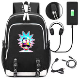 Anime Rick And Morty USB Charging Backpack School Note Book Laptop Travel Bags