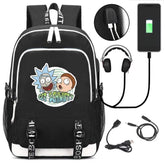Anime Rick And Morty #4 USB Charging Backpack School Note Book Laptop Travel Bags