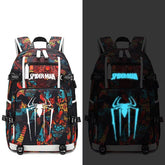 Avengers Spider-Man Thor Hammer USB Charging Backpack School NoteBook Laptop Travel Bags Luminous