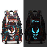 Venom USB Charging Backpack School NoteBook Laptop Travel Bags Luminous