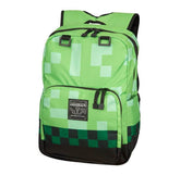 Game Minecraft Creeper Diamond Sword Canvas Travel Backpack School Bag Water Proof
