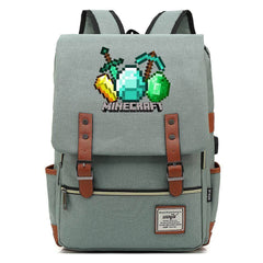 Minecraft Cosplay Canvas Travel Backpack School Bag