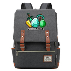 Minecraft Cosplay Canvas Travel Backpack School Bag