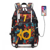 Golden State Basketball Durant #2 USB Charging Backpack School NoteBook Laptop Travel Bags