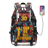 Golden State Basketball Curry #5 USB Charging Backpack School NoteBook Laptop Travel Bags
