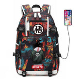 Dragon Ball Goku USB Charging Backpack School NoteBook Laptop Travel Bags