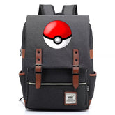 Pokemon Poké Ball Canvas Travel Backpack School Notebook Bag