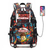 Game Roblox USB Charging Backpack School NoteBook Laptop Travel Bags