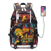 Basketball Allen #3 USB Charging Backpack School NoteBook Laptop Travel Bags