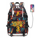 Basketball Allen #3 USB Charging Backpack School NoteBook Laptop Travel Bags