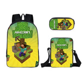 Minecraft School Bag Backpack Lunch Box Book Pencil Bags 3pcs Set