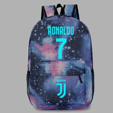 CR7 Football Cosplay Lumious Backpack School Book Bag Water Proof