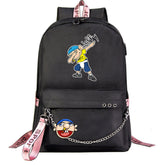 Jeffy USB Charging Backpack Schoolbag Notebook Bag Gifts for Kids Students