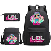LOL Surprise Dolls School Bag Backpack Shoulder Bag Book Pencil Bags 3pcs Set