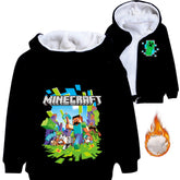 Minecraft Pullover Hoodie Sweatshirt Autumn Winter Unisex Sweater Zipper Jacket for Kids Boy Girls