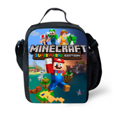 Minecraft Mario Insulated Lunch Bag for Boy Kids Thermos Cooler Tote Food Lunch Box