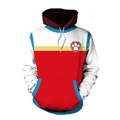 PAW Patrol Ryder Marshall Cosplay Hoodie Sweatshirt Unisex Zipper Jacket Coat for Kids Adults