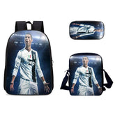 Ronaldo Football CR7 Schoolbag Backpack Lunch Bag Pencil Case Set Gift for Kids Students