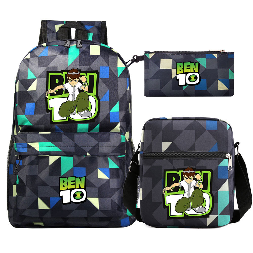 Ben 10 Ben Tennyson SchoolBag Backpack Shoulder Bag Book Pencil Bags 3pcs Set