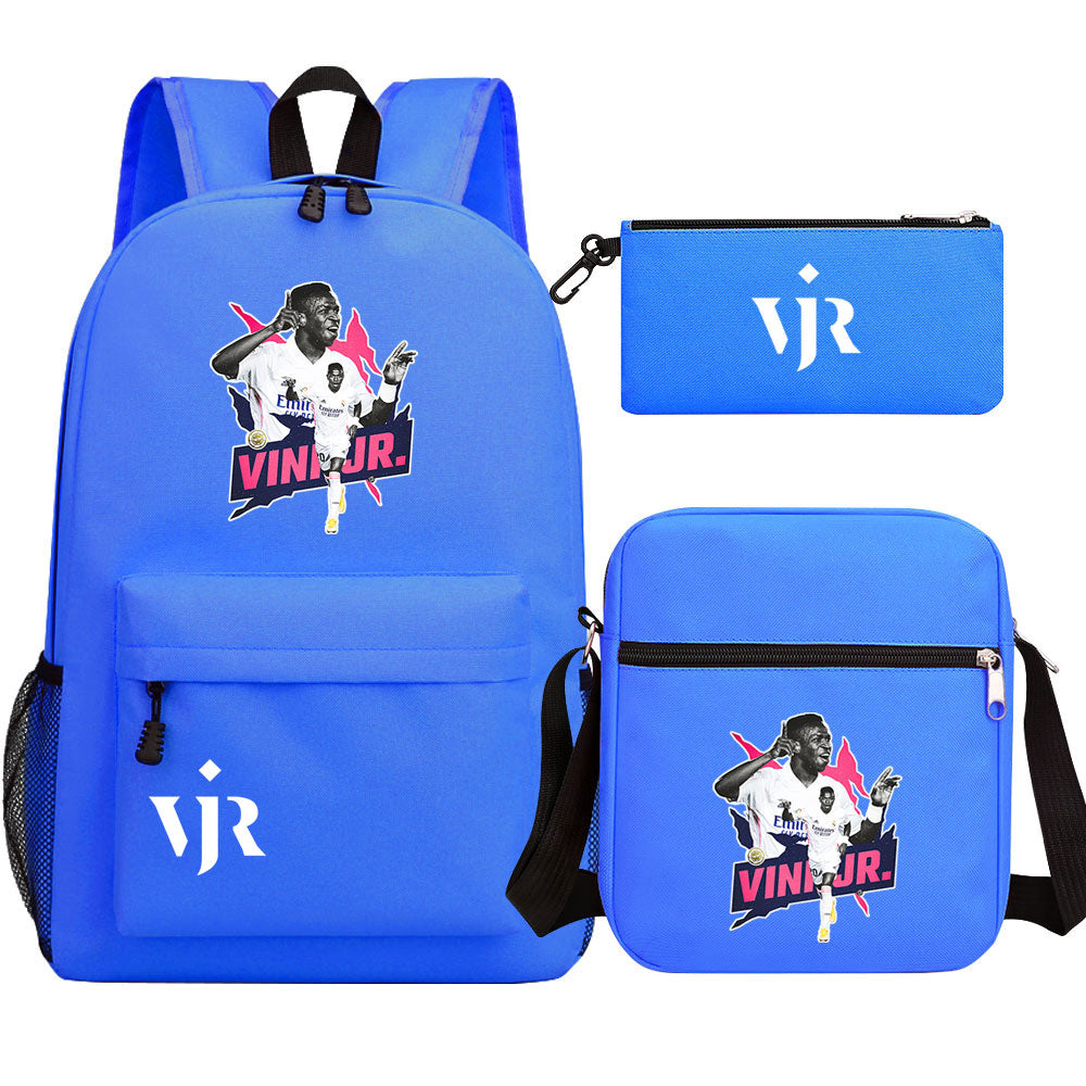 Vinicius Junior Football Player SchoolBag Backpack Shoulder Bag Book Pencil Bags 3pcs Set