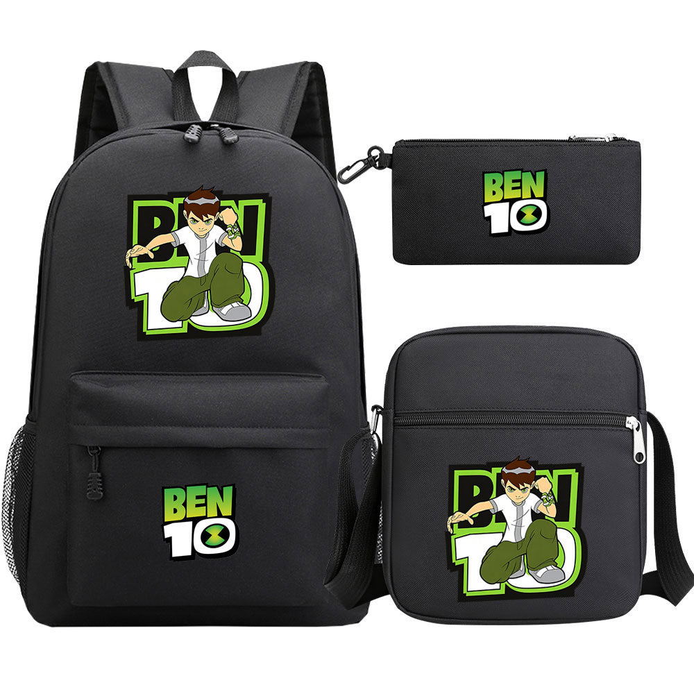 Ben 10 Ben Tennyson SchoolBag Backpack Shoulder Bag Book Pencil Bags 3pcs Set