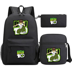 Ben 10 Ben Tennyson SchoolBag Backpack Shoulder Bag Book Pencil Bags 3pcs Set