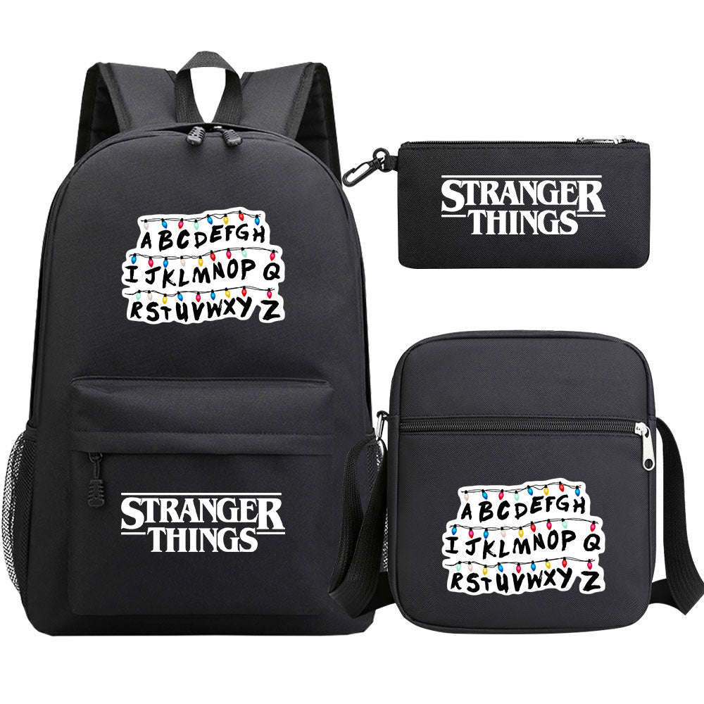 Strangers Things SchoolBag Backpack Shoulder Bag Book Pencil Bags 3pcs Set