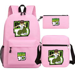 Ben 10 Ben Tennyson SchoolBag Backpack Shoulder Bag Book Pencil Bags 3pcs Set
