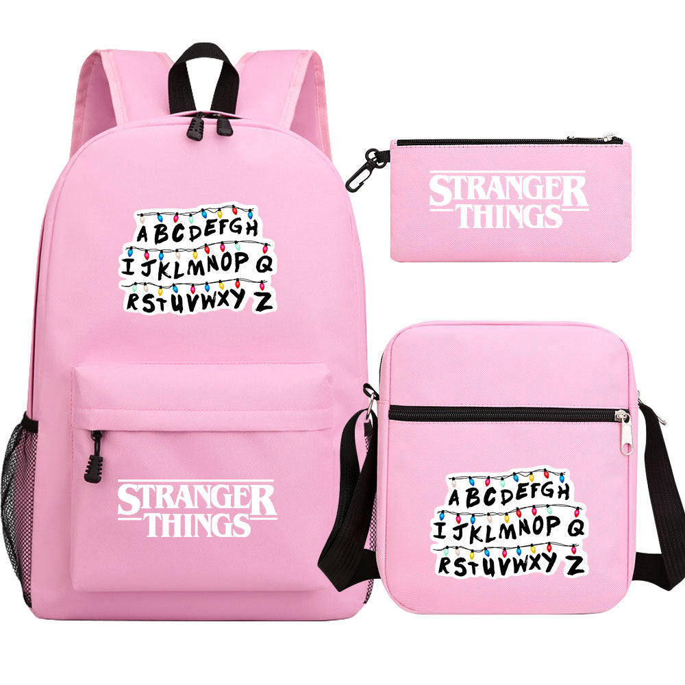 Strangers Things SchoolBag Backpack Shoulder Bag Book Pencil Bags 3pcs Set