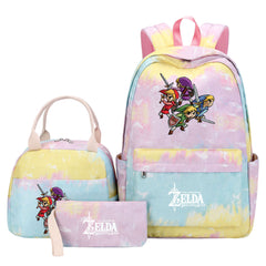Zelda Pink Starry Sky SchoolBag Backpack Lunch Box Bag Book Pencil Bags 3pcs Set