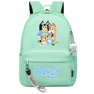 Bluey USB Charging Backpack Shoolbag Notebook Bag Gifts for Kids Students