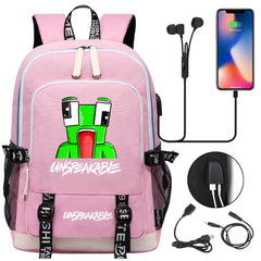 Game Unspeakable Frog USB Charging Backpack School Note Book Laptop Travel Bags